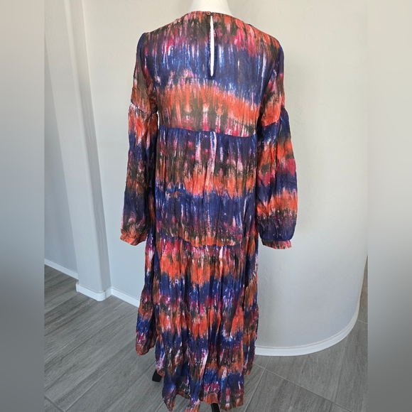 Anthropologie Norblack Norwhite Agatha Tie Dye Drapey Boho Maxi Dress Sz S - Picture 4 of 12